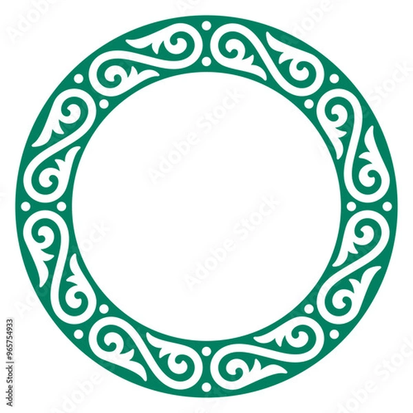 Obraz Vector circular frame with decorative, intricate pattern of swirling lines and shapes. Isolated on white background