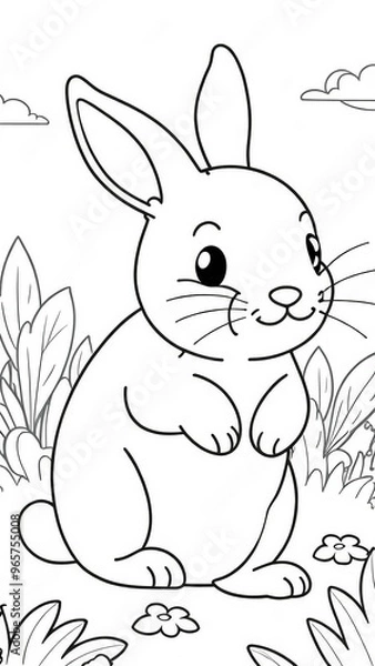 Fototapeta rabbit coloring book