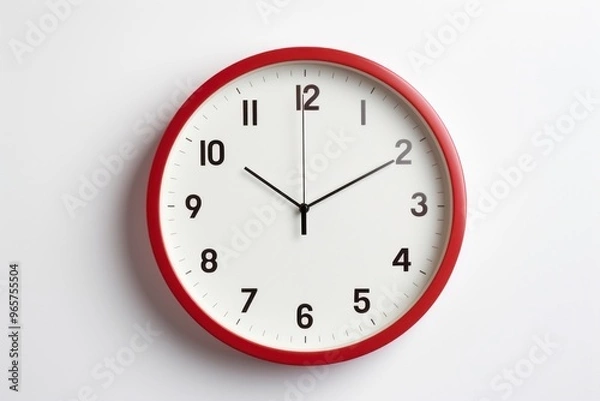 Fototapeta Red wall clock showing time