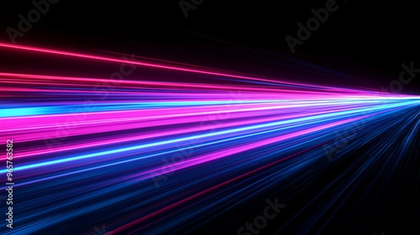 Fototapeta A long, colorful line of light is shown in the image