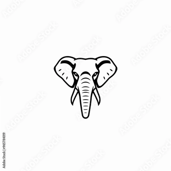 Fototapeta elephant isolated on white background. elephant isolated on white. illustration of an elephant. ICON. logo. 