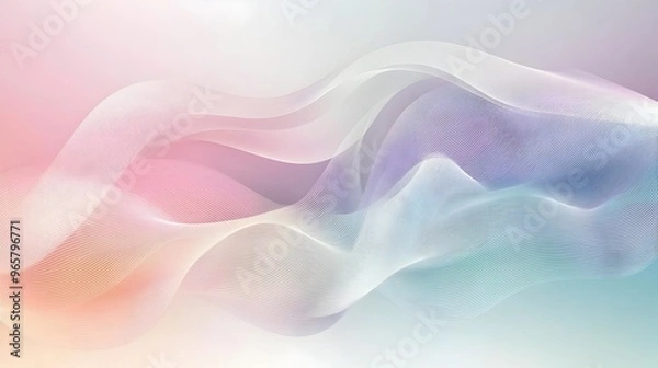 Obraz Serene Wavy Abstract Background with Flowing Gradient Shapes