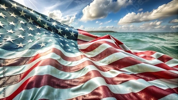 Obraz American flag background. American Independence day background