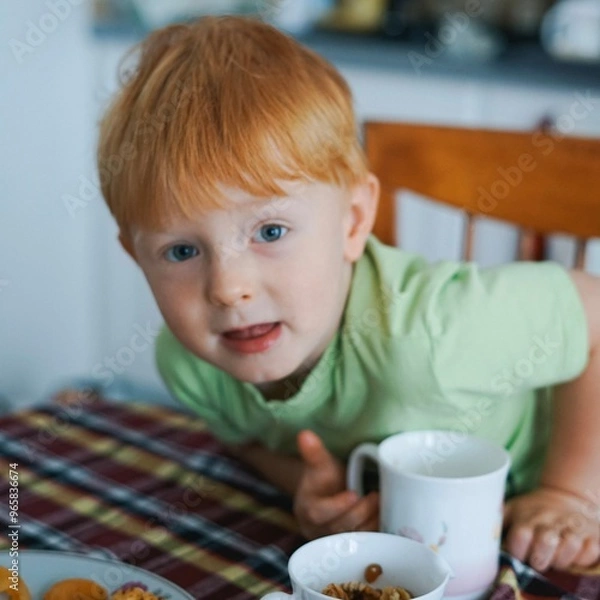 Obraz child drinking milk
