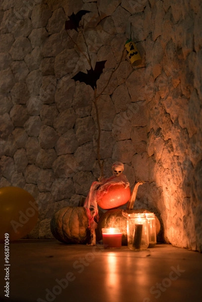 Obraz halloween pumpkin on the wall