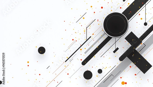 Fototapeta Geometric Abstract Composition with a Minimalistic Approach Using Simple Lines and Shapes - Perfect for Sophisticated Branding or Digital Content
