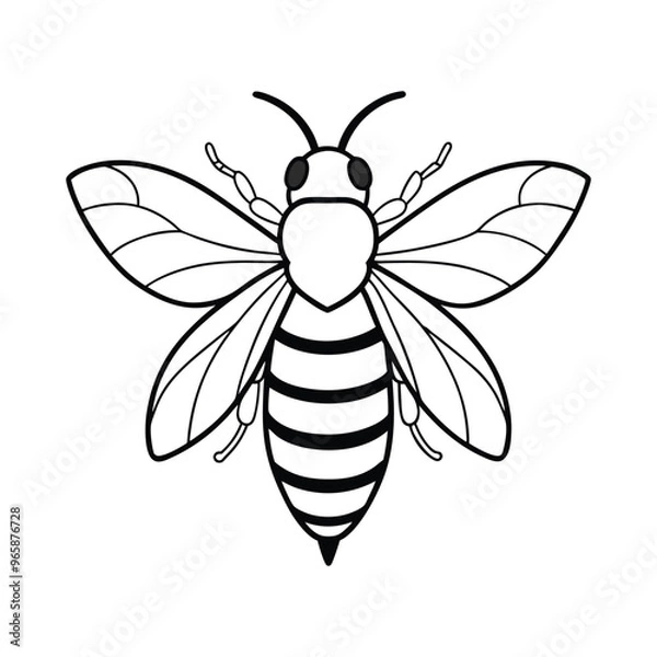 Obraz Bee Vector Illustration - Cartoon, Clipart, and Line Art Design.eps
