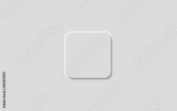 Obraz Square soft ui button with round corners. Modern ui/ux vector element.