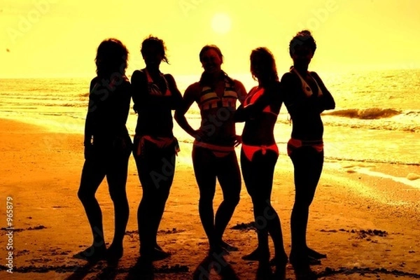 Fototapeta team on the beach