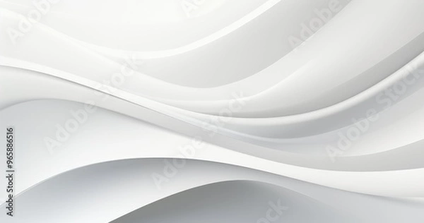 Obraz A smooth, abstract design featuring flowing white waves, creating a sense of depth and elegance.