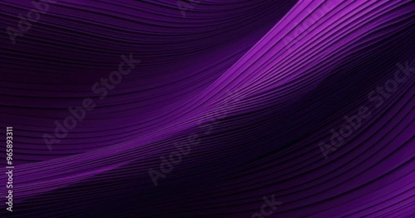 Fototapeta A smooth, abstract wave pattern in varying shades of purple, creating a sense of depth and fluidity.