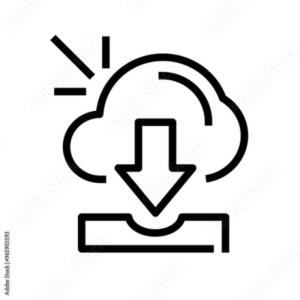 Fototapeta folder with download and cloud sign