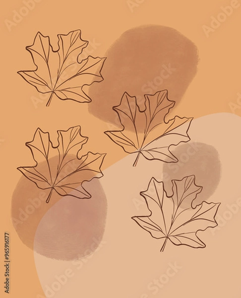 Fototapeta Boho pattern with maple leaves.