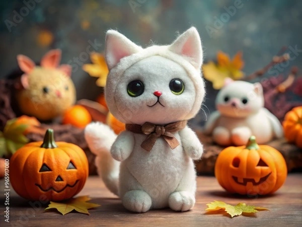 Obraz halloween pumpkin and witch