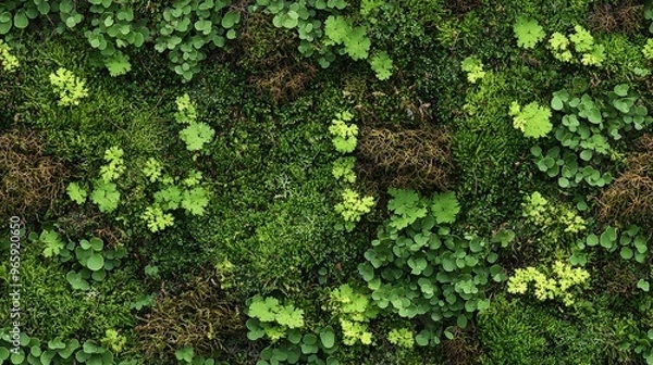 Obraz Temperate forest with organic parallel beds
