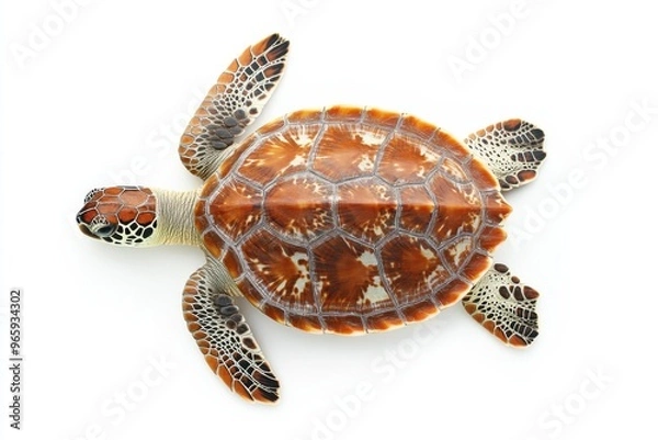Fototapeta Ultra realistic uhd photo of mata mata turtle on white