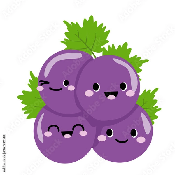 Obraz Cartoon Grape Character. Cute Grape Character