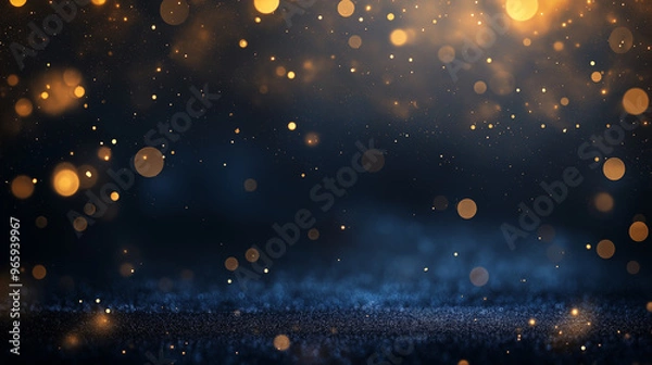 Fototapeta A dark blue background with a lot of sparkles