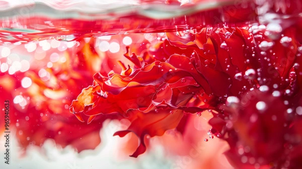 Obraz Underwater Macro Shot of Red Algae with Deep Red Coloration
