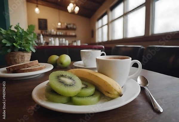 Obraz Latte Art in a Cozy Café Atmosphere
