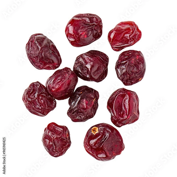 Fototapeta A cluster of dried cranberries, a healthy and delicious snack.