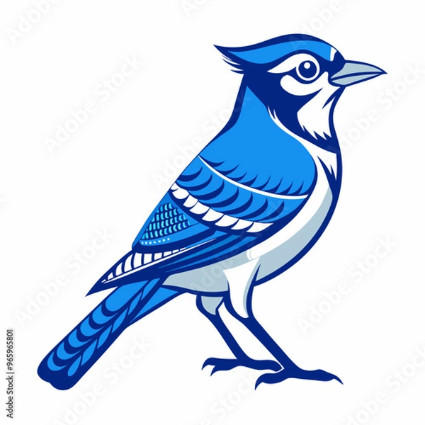 Obraz Blue jay Black silhouette