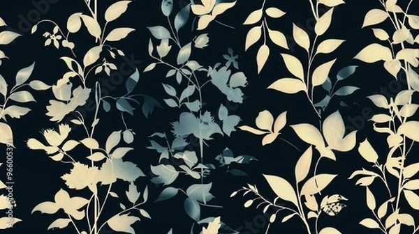 Fototapeta Floral silhouette wallpaper