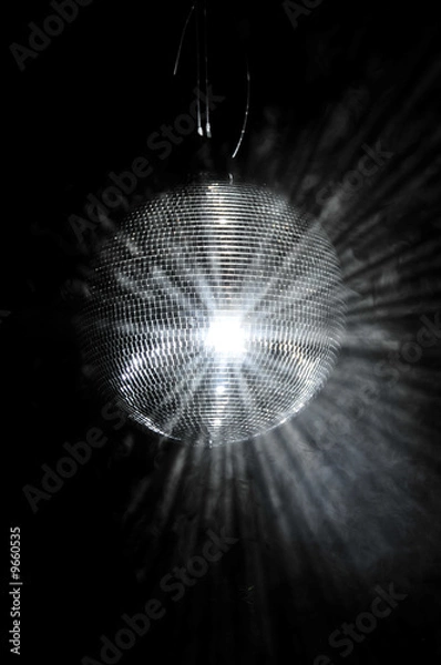 Obraz Nachtleben - Lichtstrahlen in einer Diskokugel