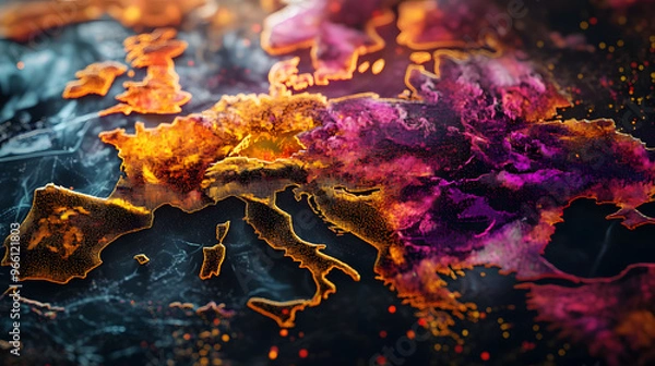 Fototapeta Abstract Digital Europe Map