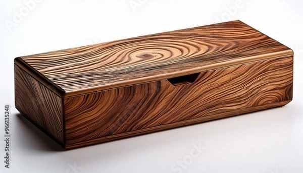 Fototapeta Wooden box with intricate grain pattern.
