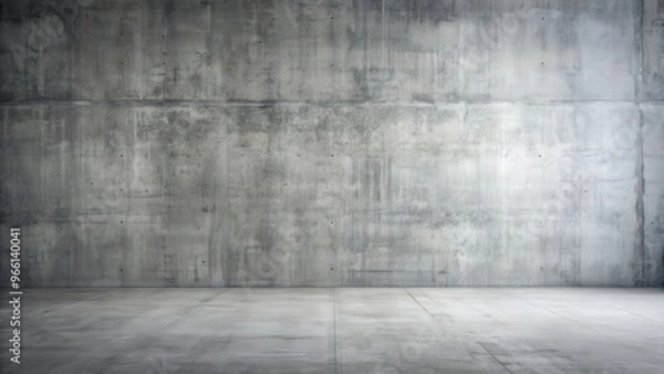 Fototapeta Empty grey concrete floor and wall, concrete, empty, grey, urban, minimalism, industrial, interior, architecture, design, background