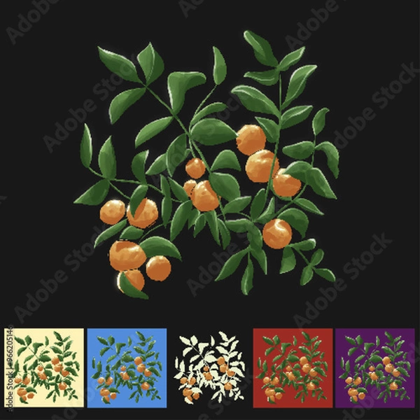 Obraz Hand-painted oranges - Changeable background