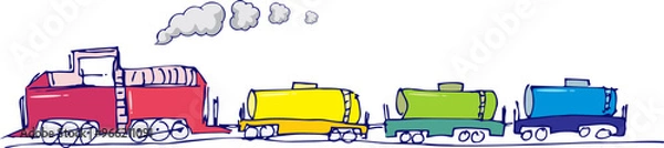 Obraz Hand Drawn Train Sketch