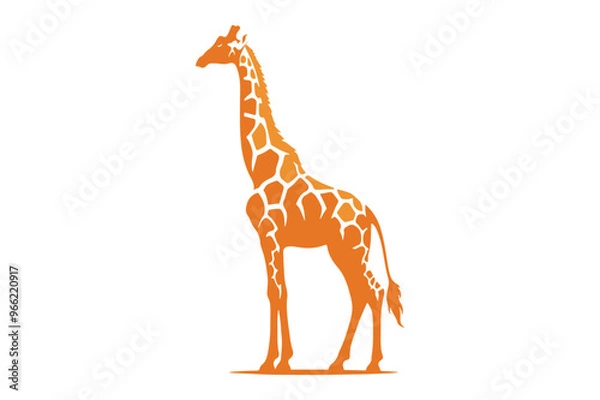 Obraz giraffe silhouette on white background