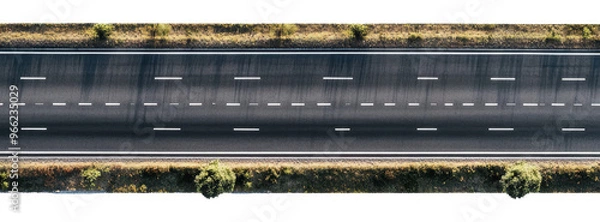 Fototapeta PNG Aerial view of empty highway with green borders