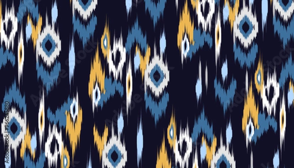 Fototapeta geometric ethnic vintage texture vector art design. textile fashion pattern line ikat seamless pattern and batik fabric texture asian background wallpaper geometry indian. Ethnic abstract ikat art .