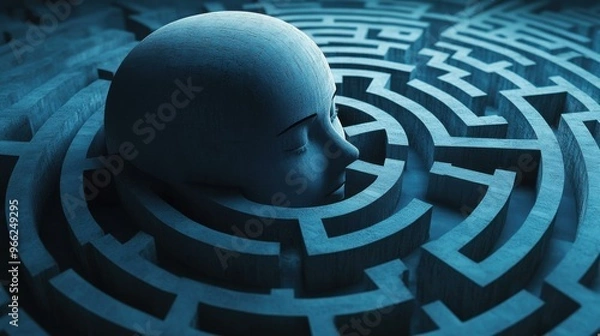 Fototapeta Abstract Mind Maze: A Journey of Thought and Decision