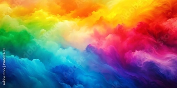 Fototapeta Vibrant gradient of rainbow colors transitions from soft pastels to bold hues, blend of warm and cool tones,