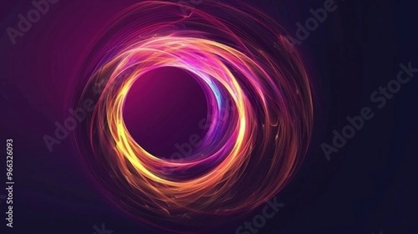 Fototapeta Abstract digital artwork features a circle background. The design is geometric and round.
