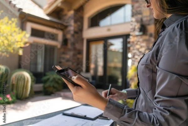 Obraz Real Estate Appraiser A Real Estate Agent or real estate appraiser