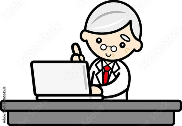 Fototapeta パソコンを使う医師