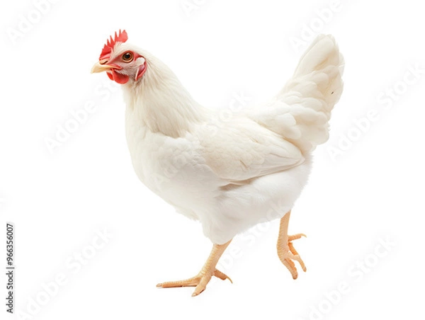 Obraz a white chicken walking