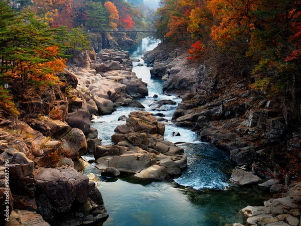 Obraz 厳美渓　紅葉