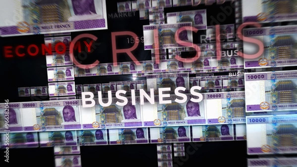 Obraz Central African CFA Franc growing pile of money concept 3d illustration