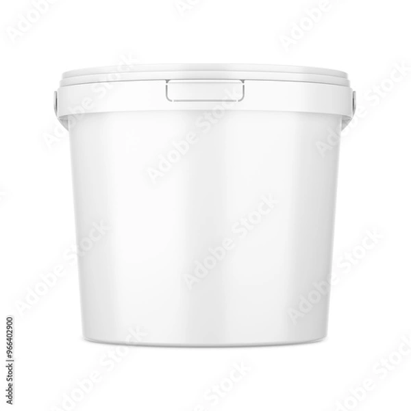 Obraz An image of a White Plastic Bucket isolated on a white background