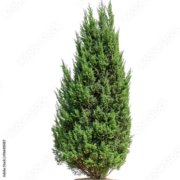 Fototapeta A tall, narrow evergreen tree with lush green foliage, ideal for landscaping and providing privacy in gardens or yards.