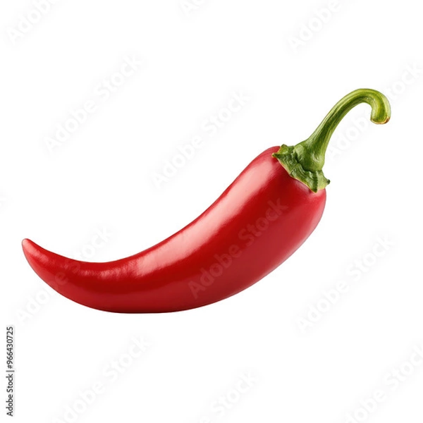 Fototapeta Fresh red chili pepper isolated on white background, ideal for culinary and food photography. transparent background