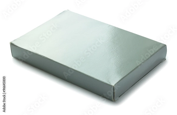 Fototapeta blank gray paper box isolated on white background