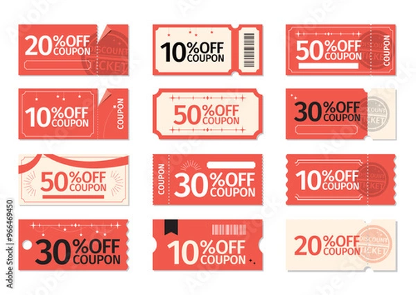 Fototapeta デザインされたクーポンのセット