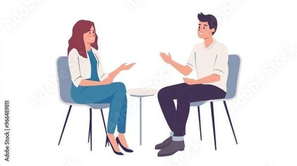 Fototapeta interview hiring concept illustration